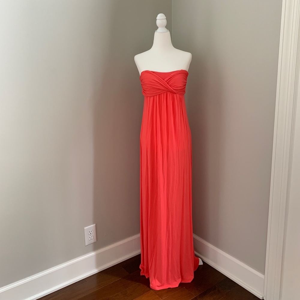 Strapless Pink Maxi Dress